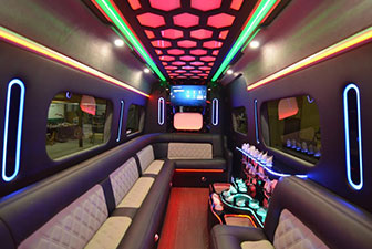 White Mercedes Sprinter Bus Interior Photo 4