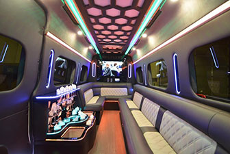 White Mercedes Sprinter Bus Interior Photo 8